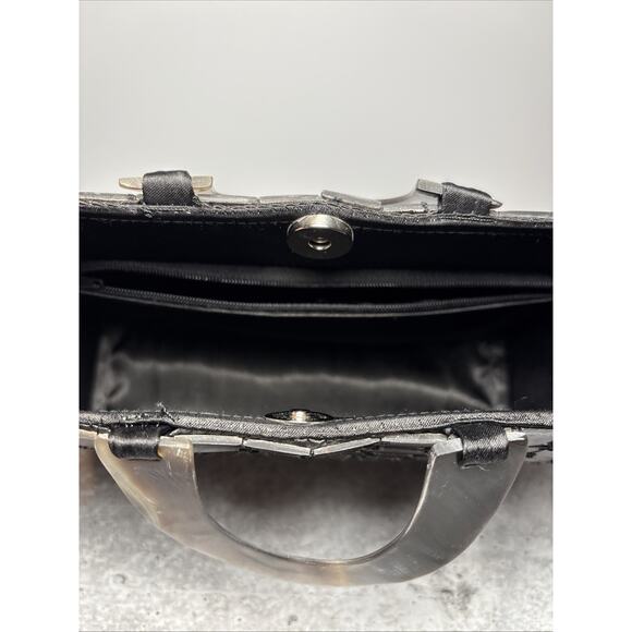 Vintage Lucite Bakelite Tortoise Square Tiles Purse Clutch Day/Evening Brown Bag - Picture 7 of 9